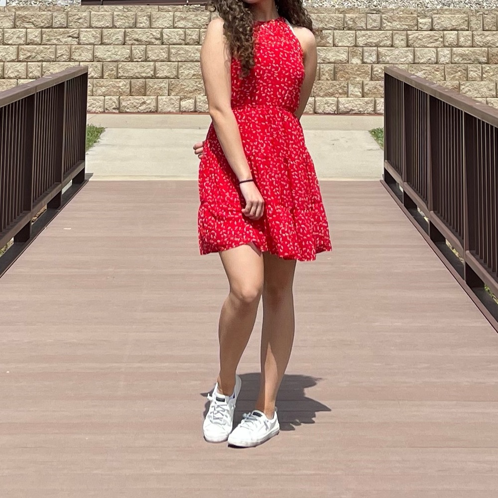 Minuteau Los Angeles red mini dress